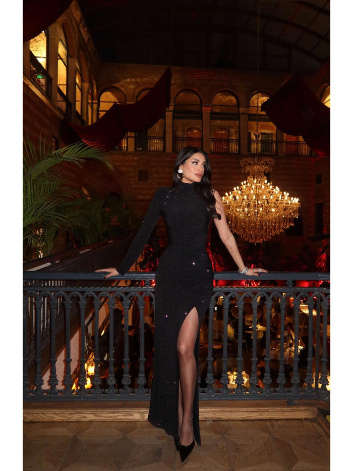 Eh Collection Gece Işıltılı Tek Kol Elbise
