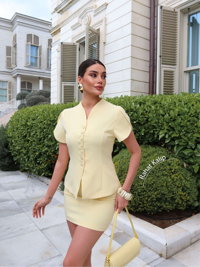 EH Collection Kaplama Düğme Kruvaze Ceket