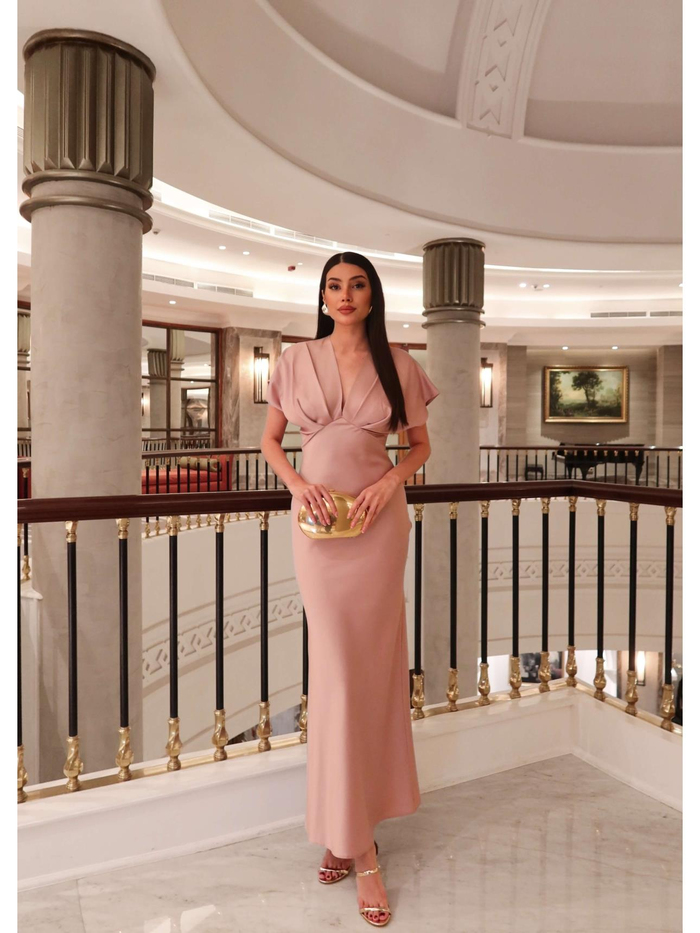 EH Collection Saten Midi Elbise