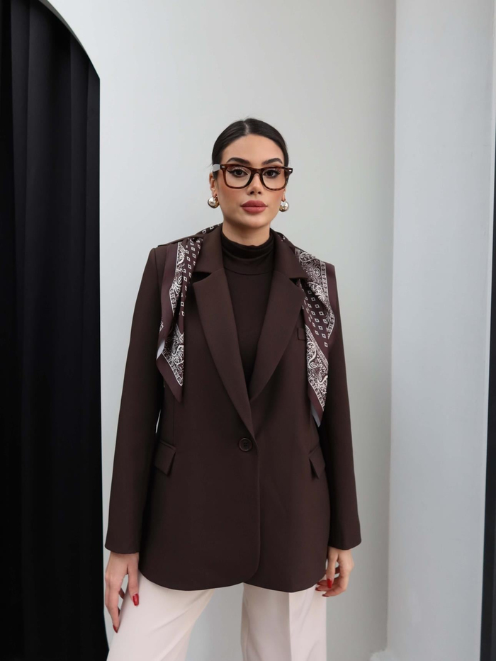 Fular Detay Blazer Ceket
