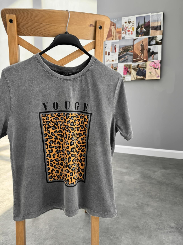 Füme Leo Baskılı VOG Tshirt