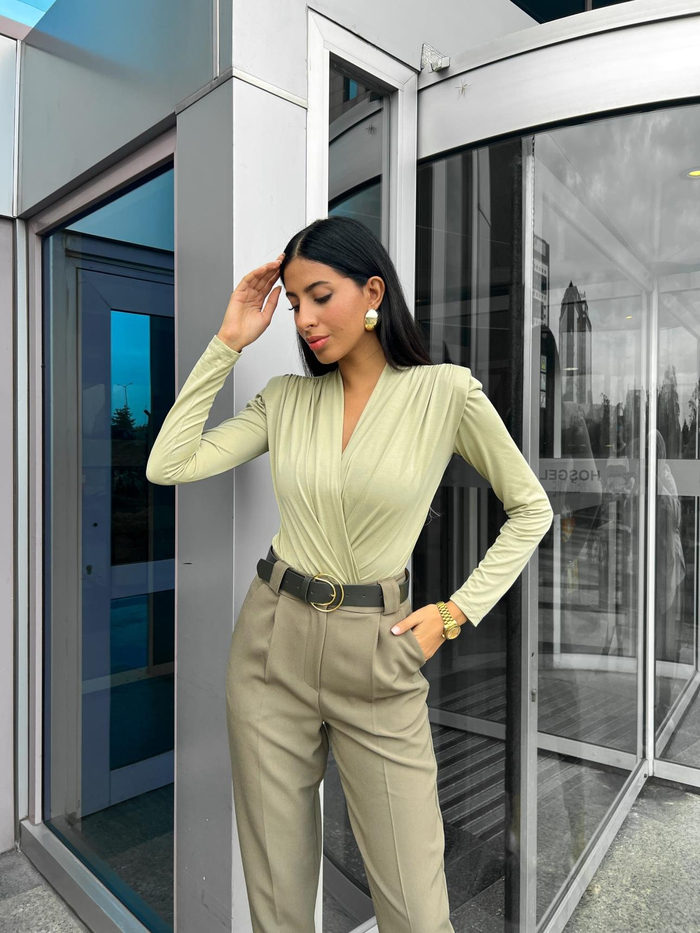 Haki Çıtçıtlı Body