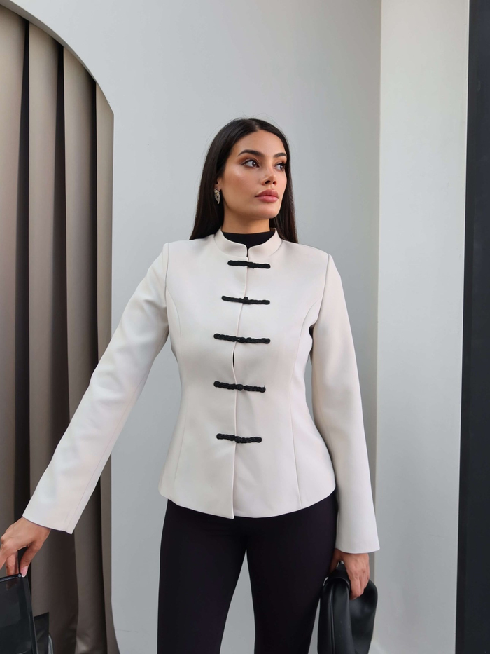 Hakim Yaka İlmek Düğmeli Ceket
