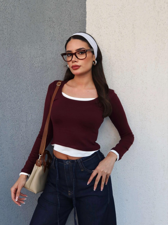 Kare Yaka Uzun Kollu Body