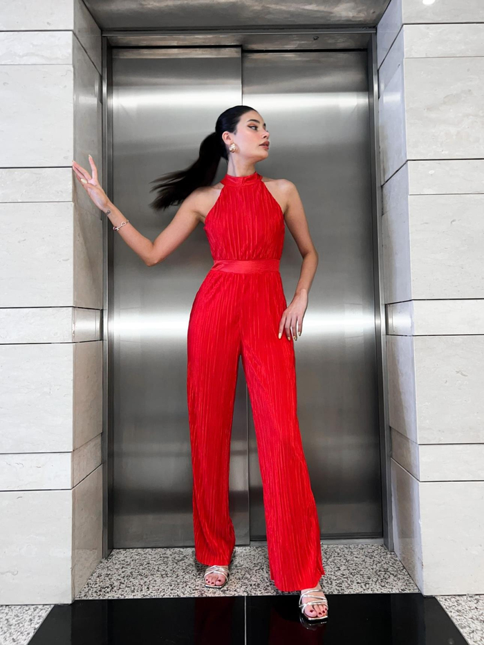 Kırmızı Pilise Tulum