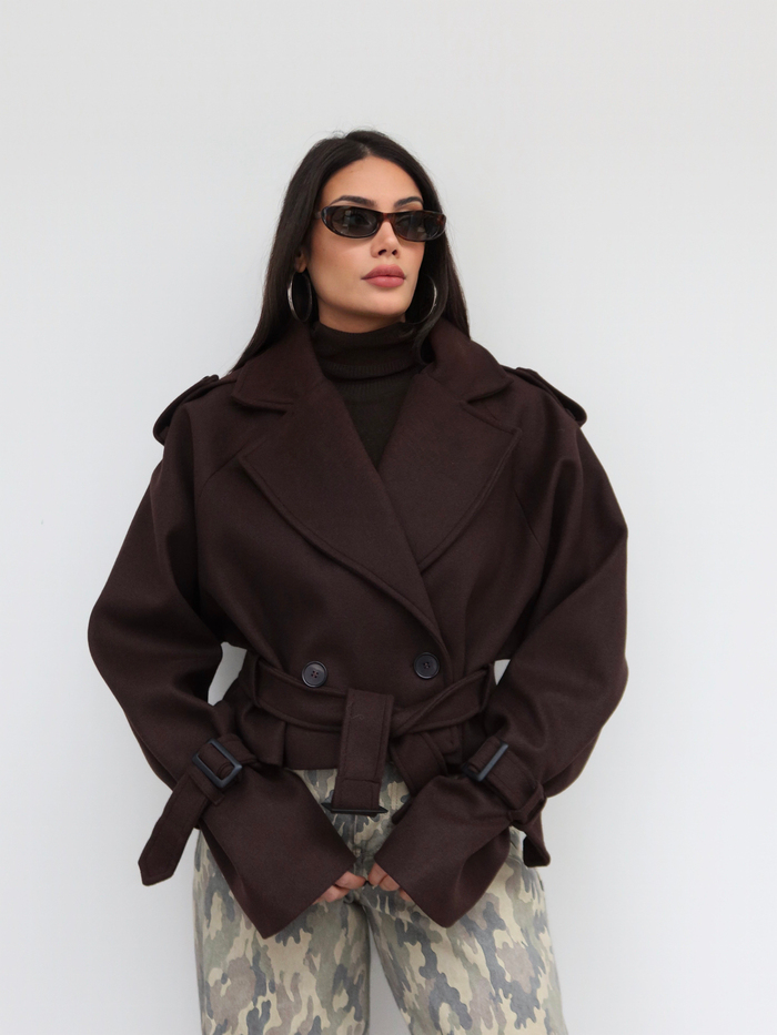 Kısa Apoletli Kaşe Kaban E.H Collection