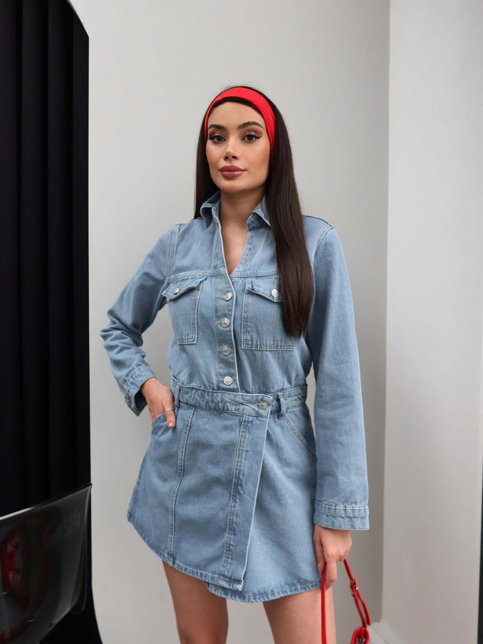 Kısa Denim Elbise