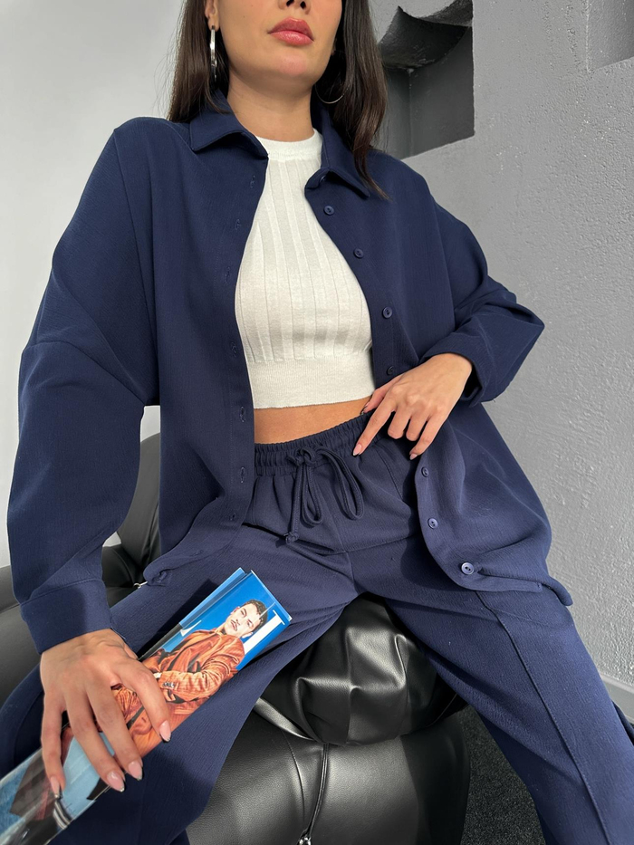Lacivert Chıc Oversize Takım