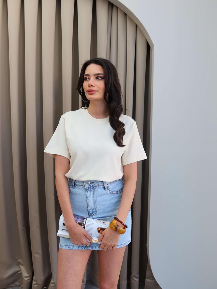 Likralı Bisiklet Yaka T-Shirt