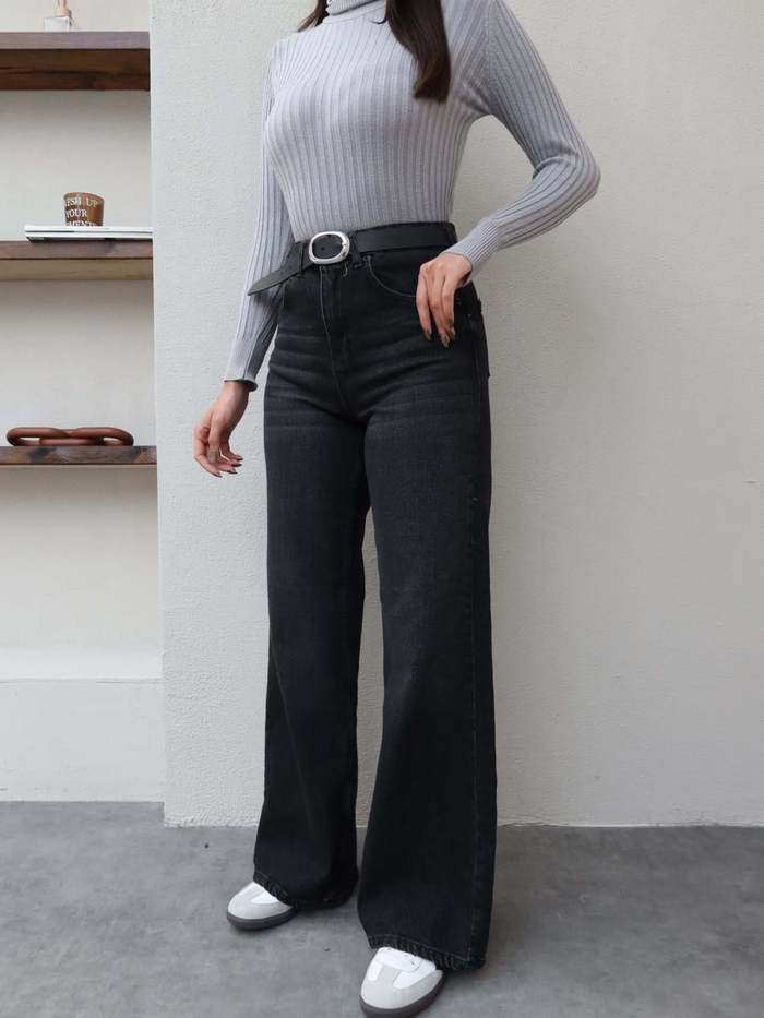 Likralı Straight Jean