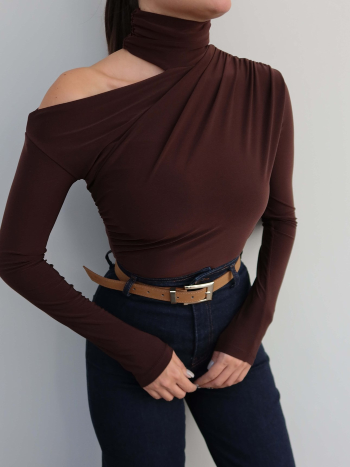 Omuz Dekolte Drapeli Bluz E.H Collection