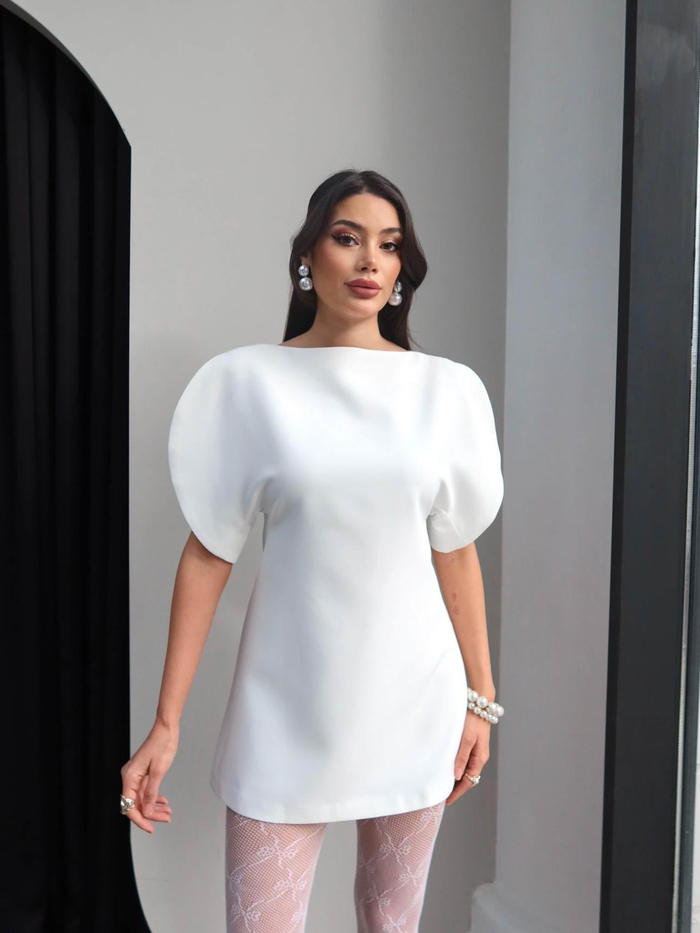 Omuz Dekolte Mini Elbise