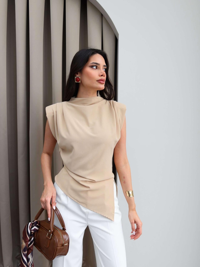 Omuz Pileli Detaylı Bluz