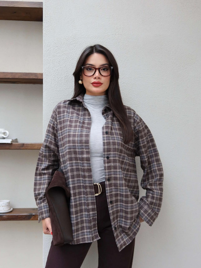 Oversize Ekose Gömlek