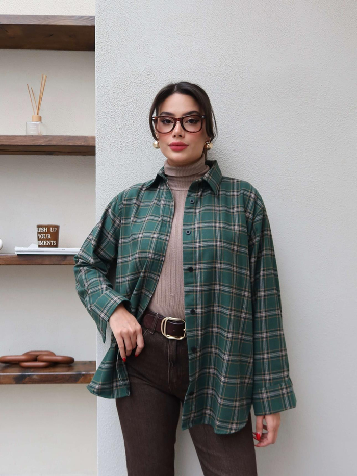 Oversize Ekose Gömlek