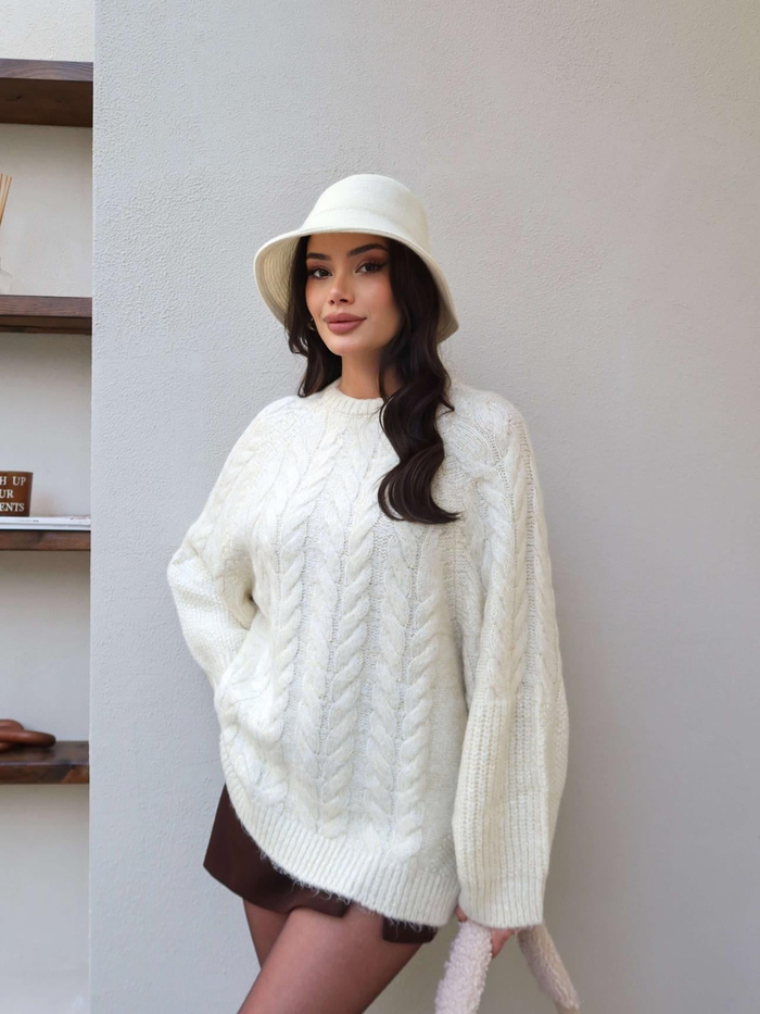 Oversize Simli Triko Kazak