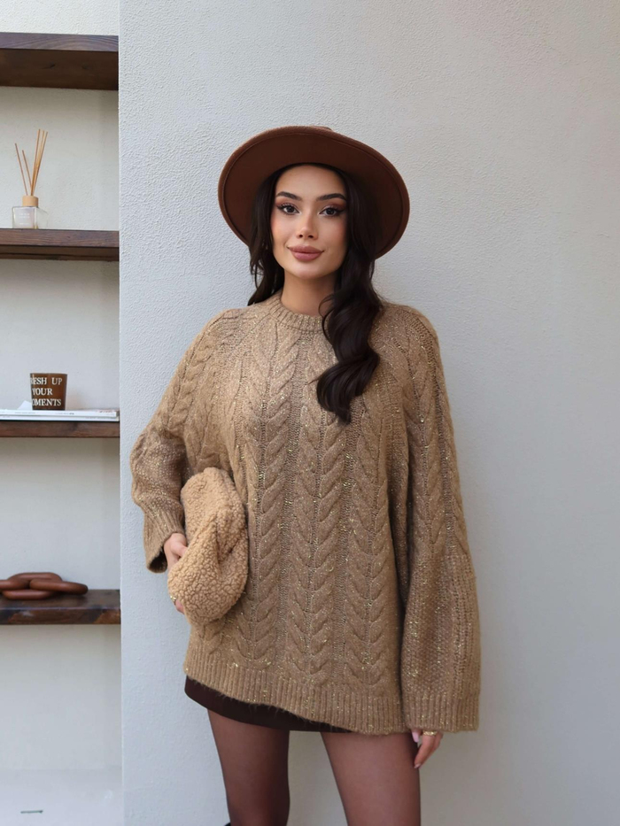 Oversize Simli Triko Kazak