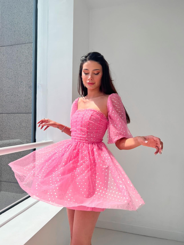 Pembe Korseli Stars Elbise