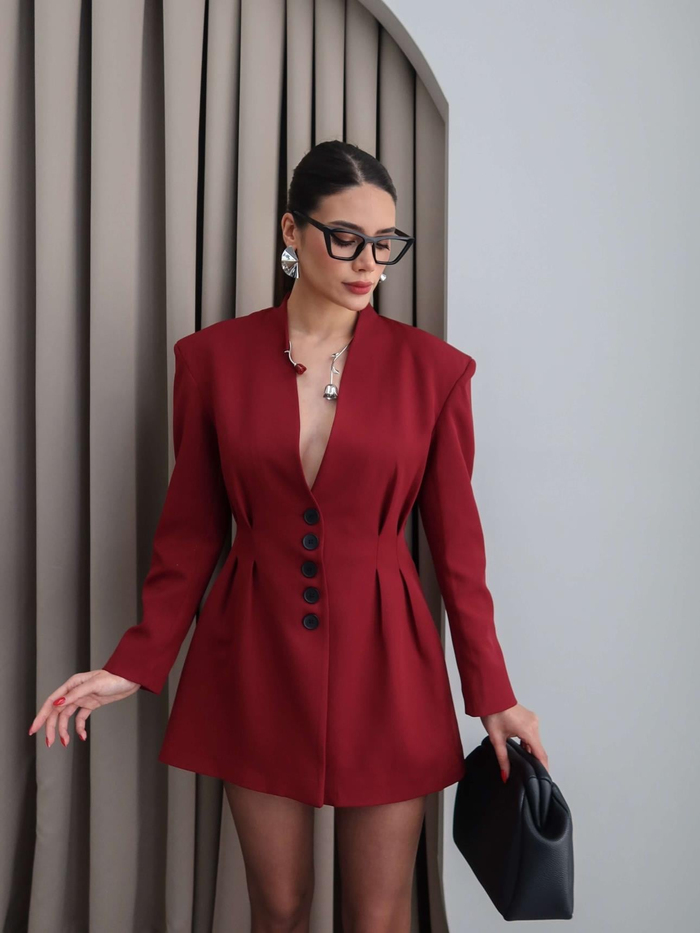 Pens Detaylı Ceket Etek Takım