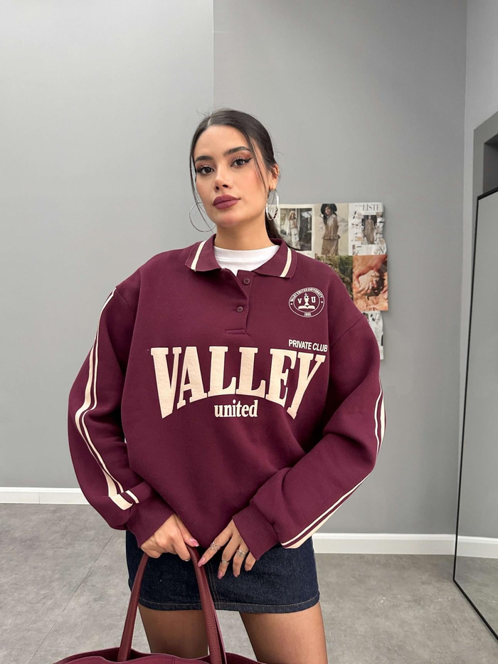 Polo Yaka Şardonlu Valley Sweatshirt