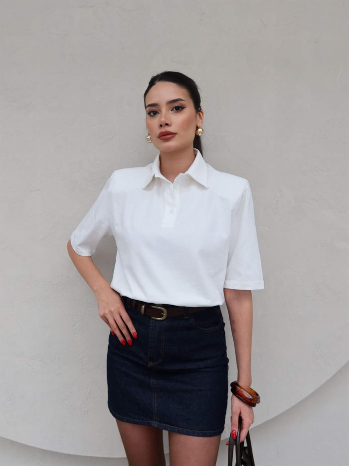 Polo Yaka Vatkalı T-Shirt