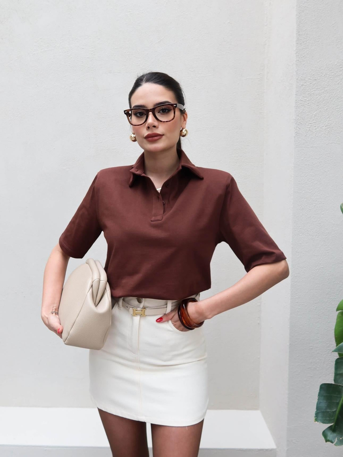 Polo Yaka Vatkalı T-Shirt