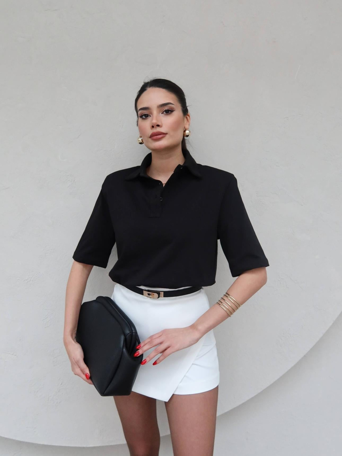 Polo Yaka Vatkalı T-Shirt