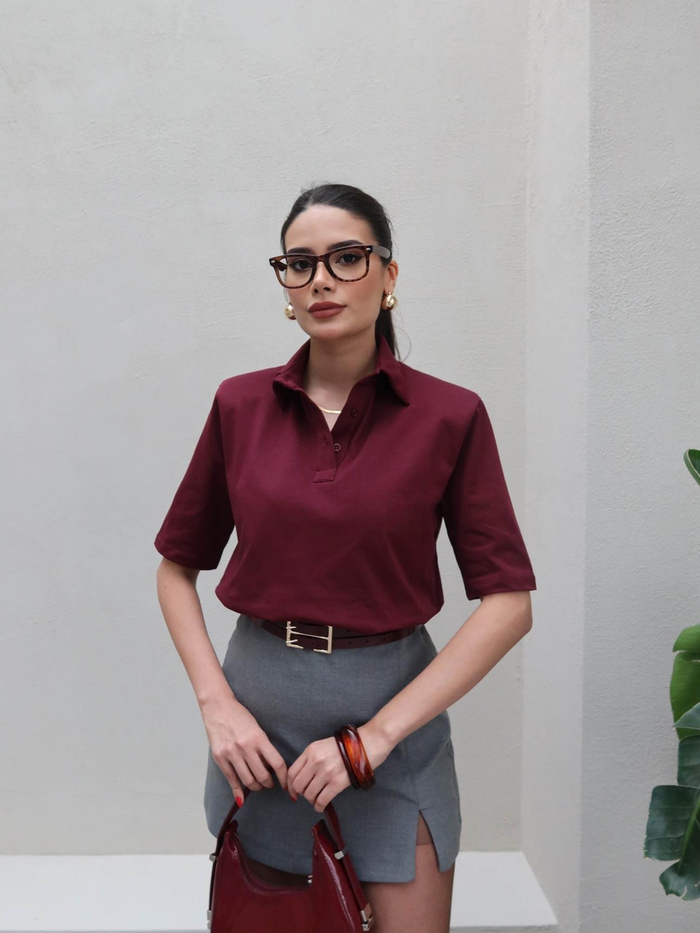Polo Yaka Vatkalı T-Shirt