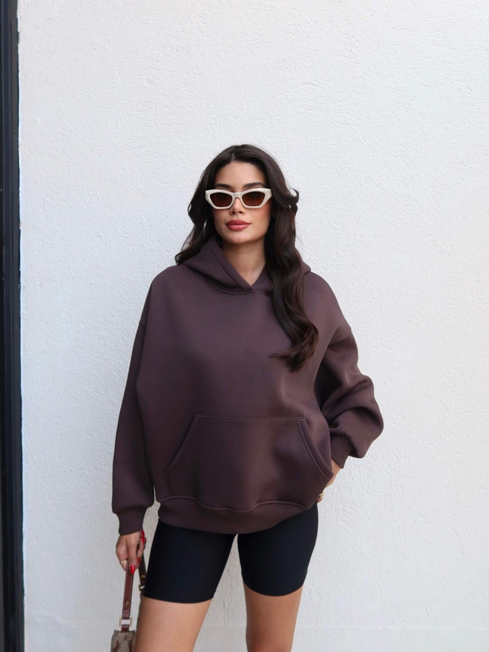 Şardonlu Kanguru Cep Sweatshirt