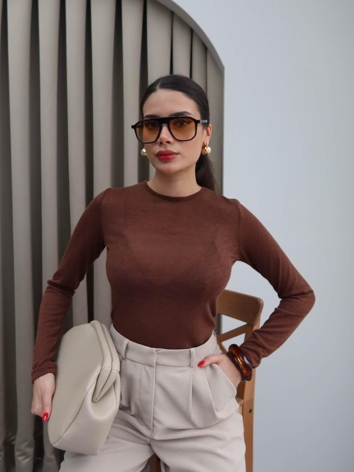 Sıfır Yaka Transparan Body