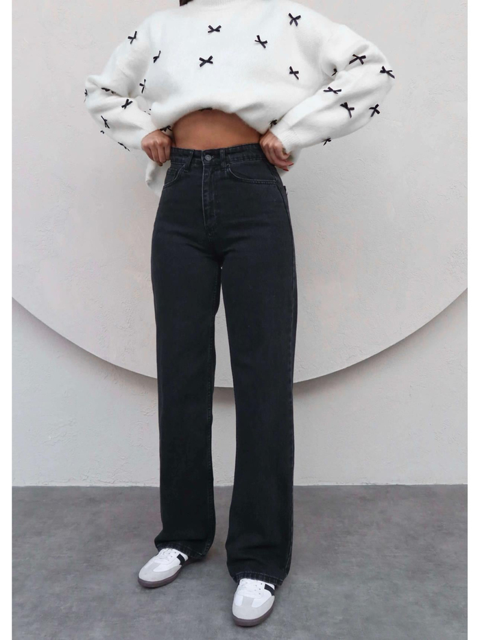 Siyah Straight Orj Jean