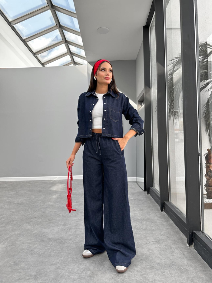 Slim Denim Gömlek Pantolon Takım