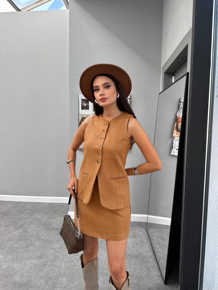Taba Süet Dublin Yelek