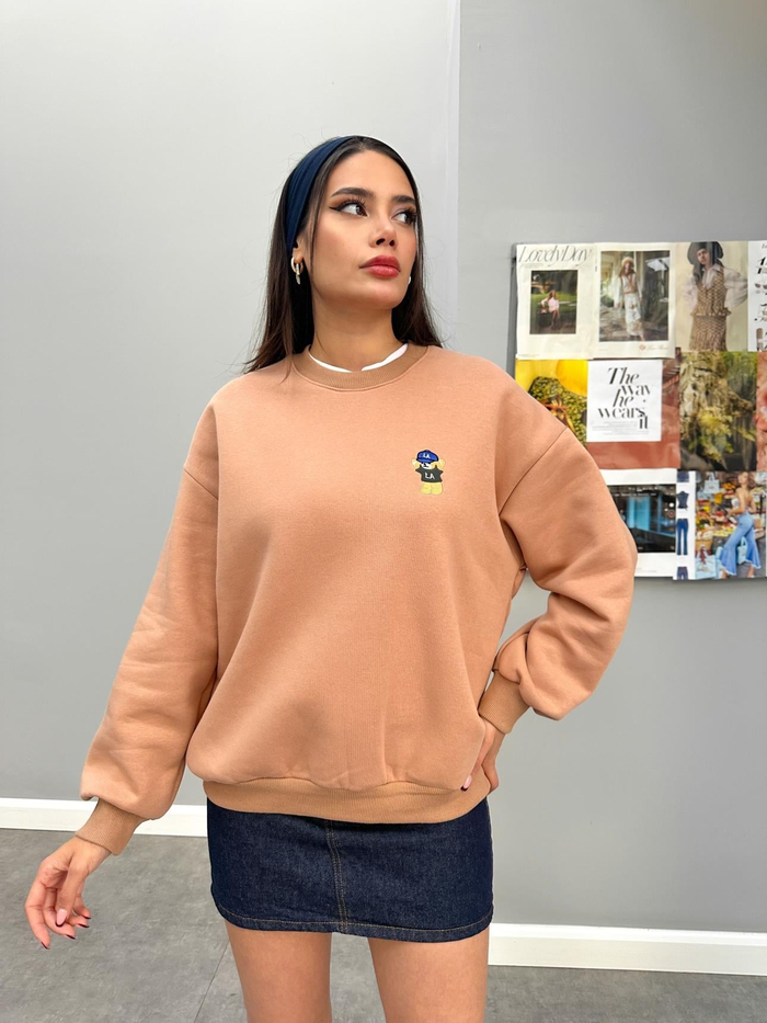Teddy Bear Nakışlı Şardonlu Sweatshirt