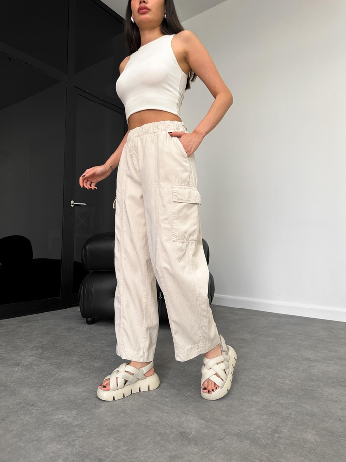 Tencel Kargo Cep Pantolon
