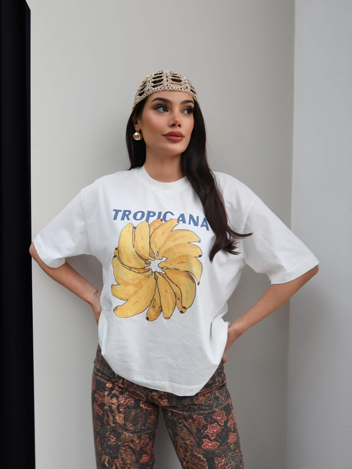 Tropıcana Baskılı Tshirt
