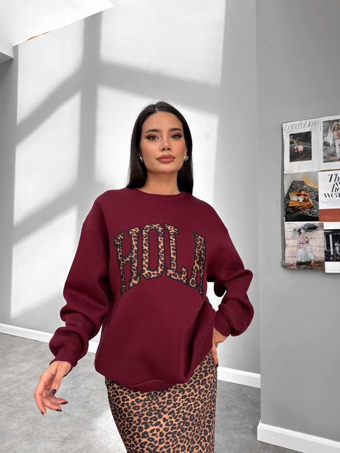 Üç İplik Şardonlu Hola Sweatshirt