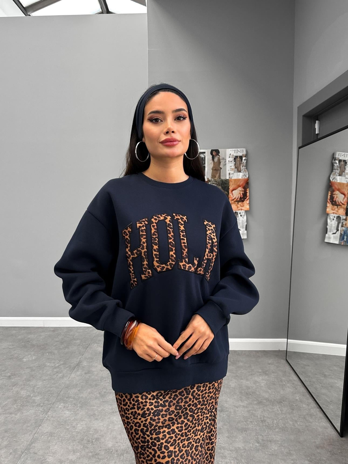 Üç İplik Şardonlu Hola Sweatshirt
