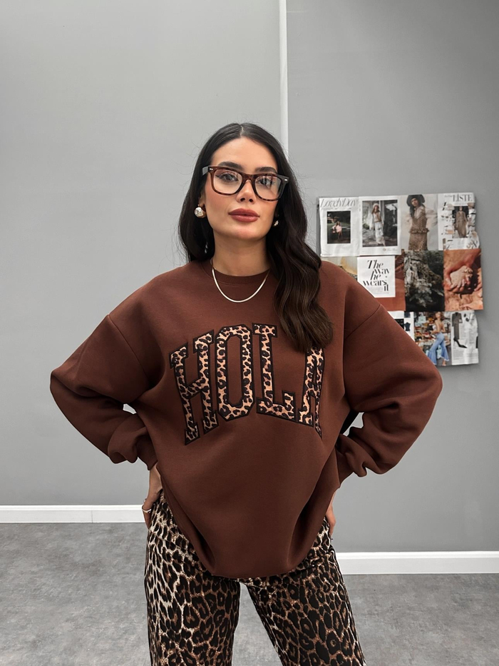 Üç İplik Şardonlu Hola Sweatshirt