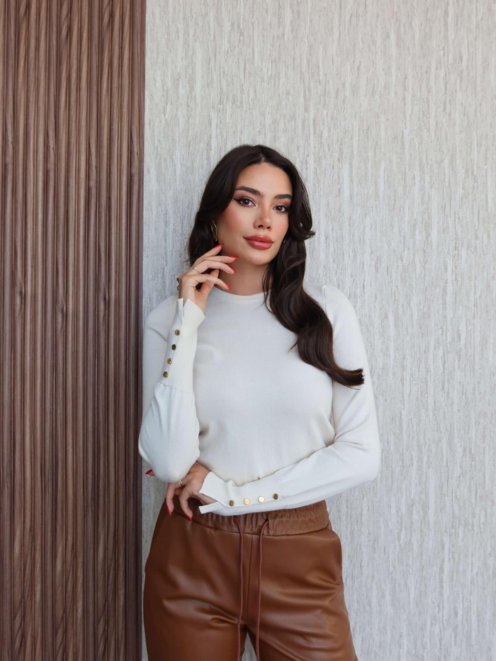 Uzun Kol Düğmeli Triko