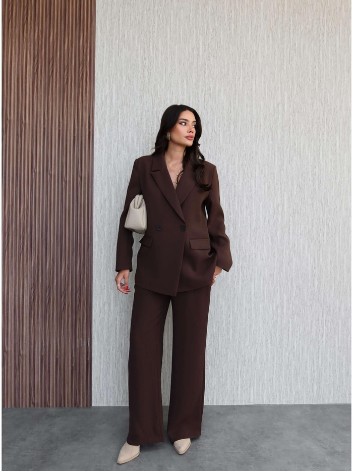 Vatkalı Oversize Ceket Pantolon Takım