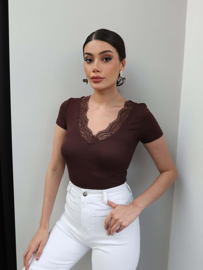 Yaka Dantelli Tshirt