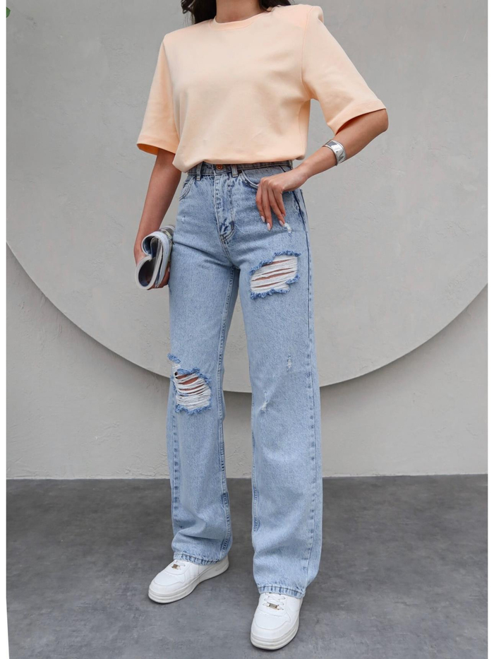 Yırtık Detaylı Straight Orj Jean