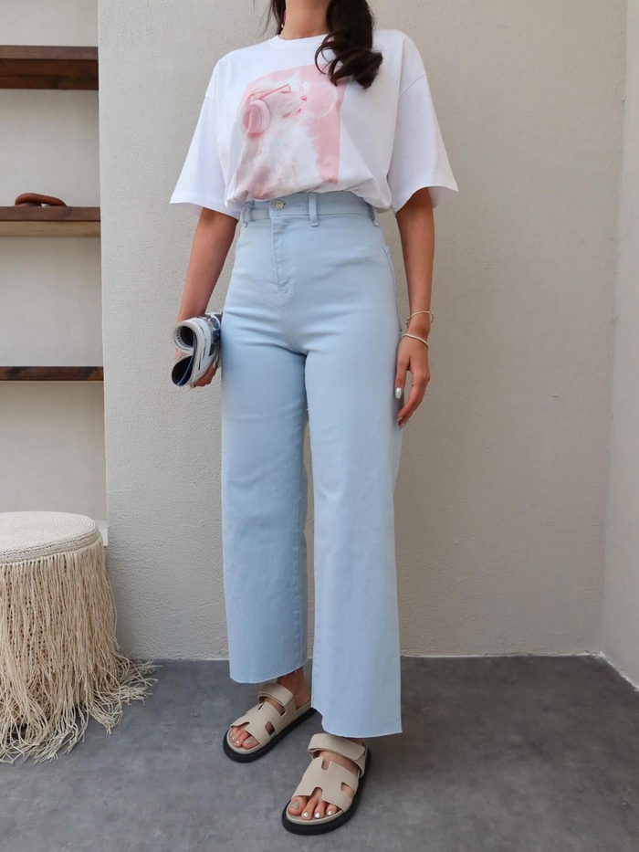 Yüksek Bel Culotte Jean