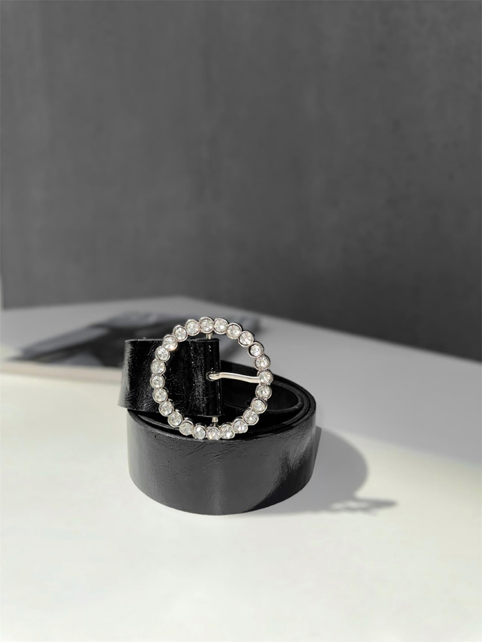 Yuvarlak Diamond Tokalı Kemer