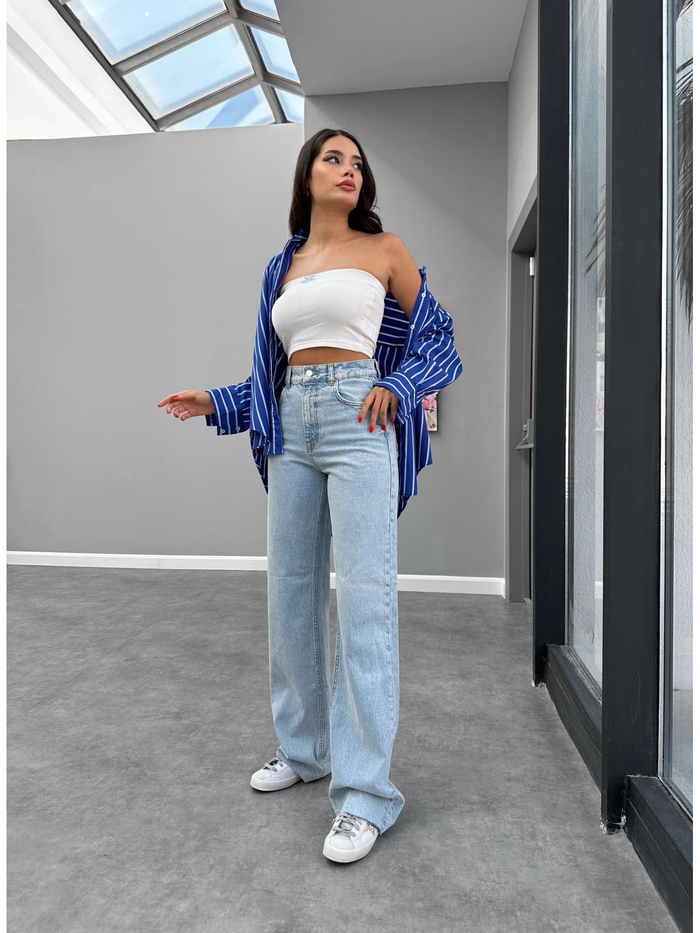 Açık Mavi Wıde Leg Orj Jean
