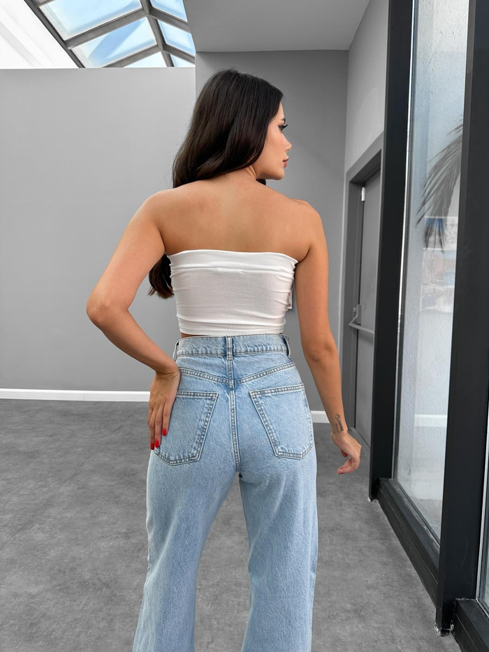 Açık Mavi Wıde Leg Orj Jean