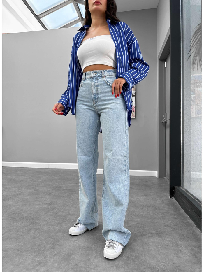 Açık Mavi Wıde Leg Orj Jean
