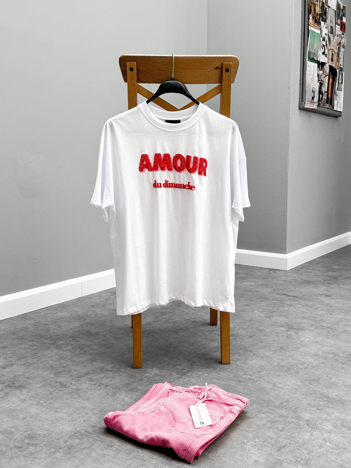 Amour Yazılı Oversize Tshirt