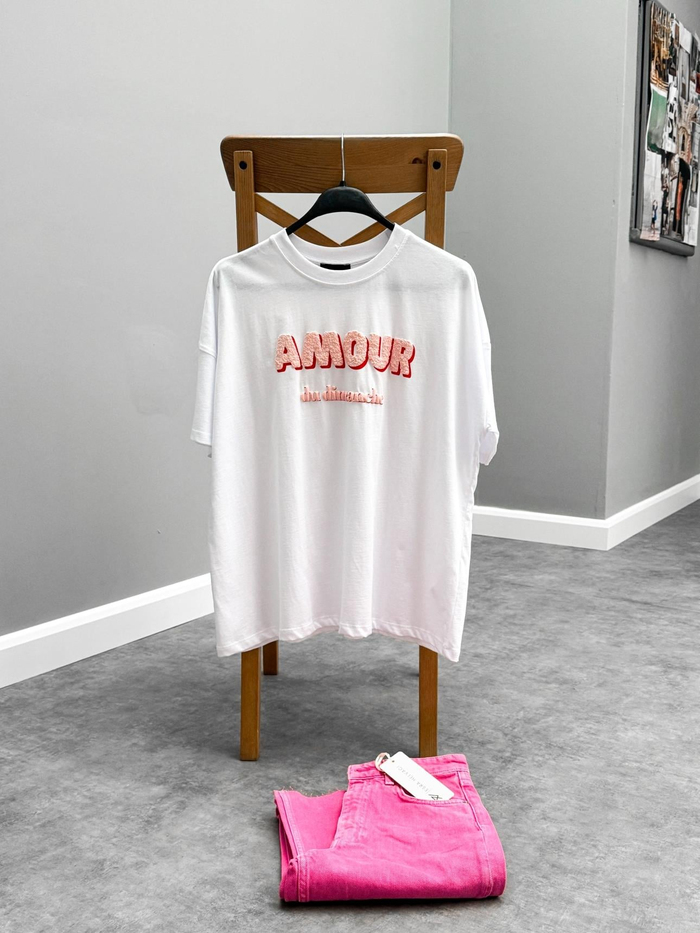 Amour Yazılı Oversize Tshirt